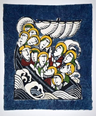 Watanabe, Boat in the Storm 1981 Blue 2.JPG